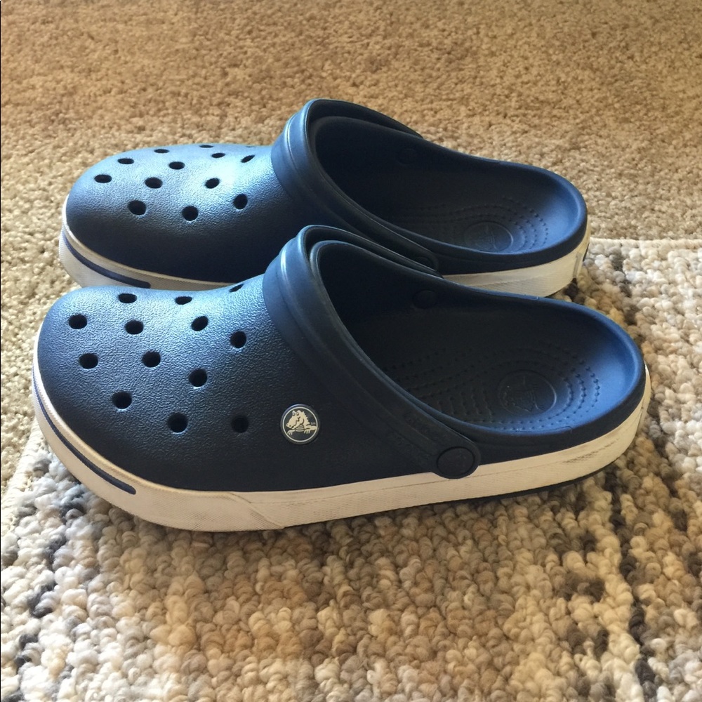 Crocs crocband Navy and White unisex clog w9